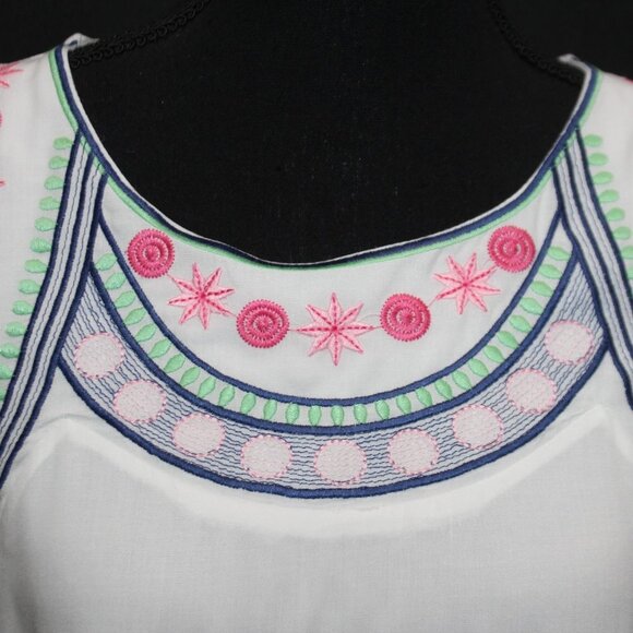 Jodifl White Rayon Embroidered Sleeveless Dress - Picture 8 of 15